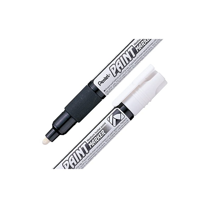 Marcador Permanente Uso Industrial Pentel Blanco/12 Piezas-MMP20-W