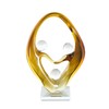 Deco 79 Glass Abstract Curved Cutout Sculpture with 3 Small