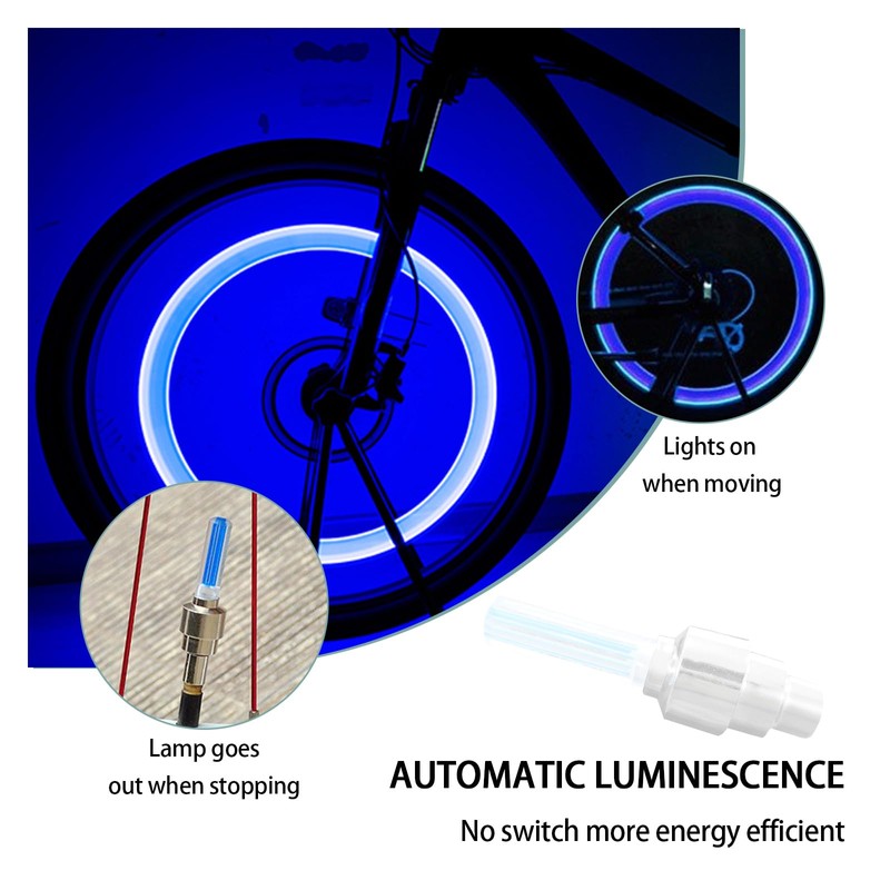 Dickno 6 PCS LED Flash Tyre Wheel Lights, Waterproof Tyre