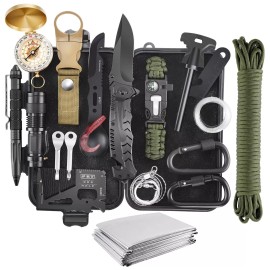 Verifygear Emergency Survival Kit, 22 in 1 Professional Survival Gear Equipment Tools Fi...