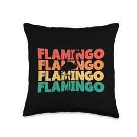 Big Pink Flamingo Pants Stuffed Animal Plush Gifts Retro Text Phoenicopterus American Lesser Flamingo Throw Pillow, 16x16, Multicolor