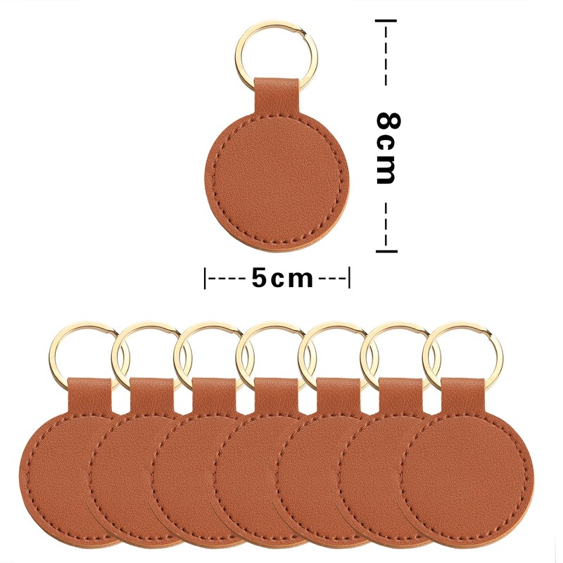 Meetppy 15 PCS PU Leather Keychain Blanks Double Side Leather