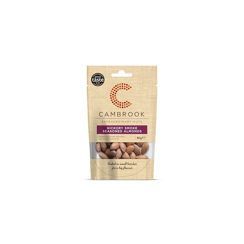 Cambrook Hickory Smoke Seasoned Almonds & Cashews 80g (Pack of