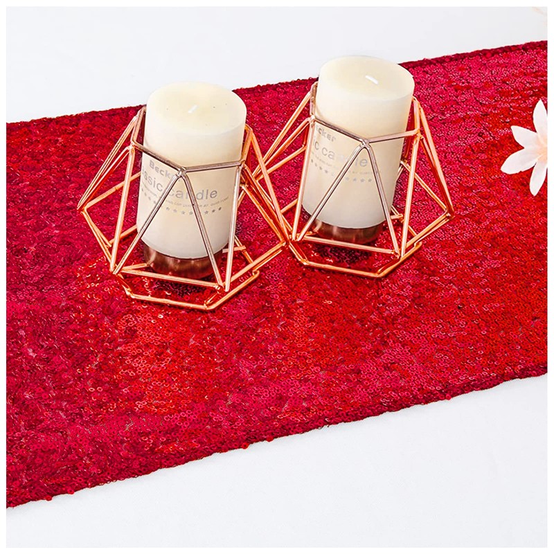 WISPET Red Sequin Table Runner 12 X 108 Inch Pack