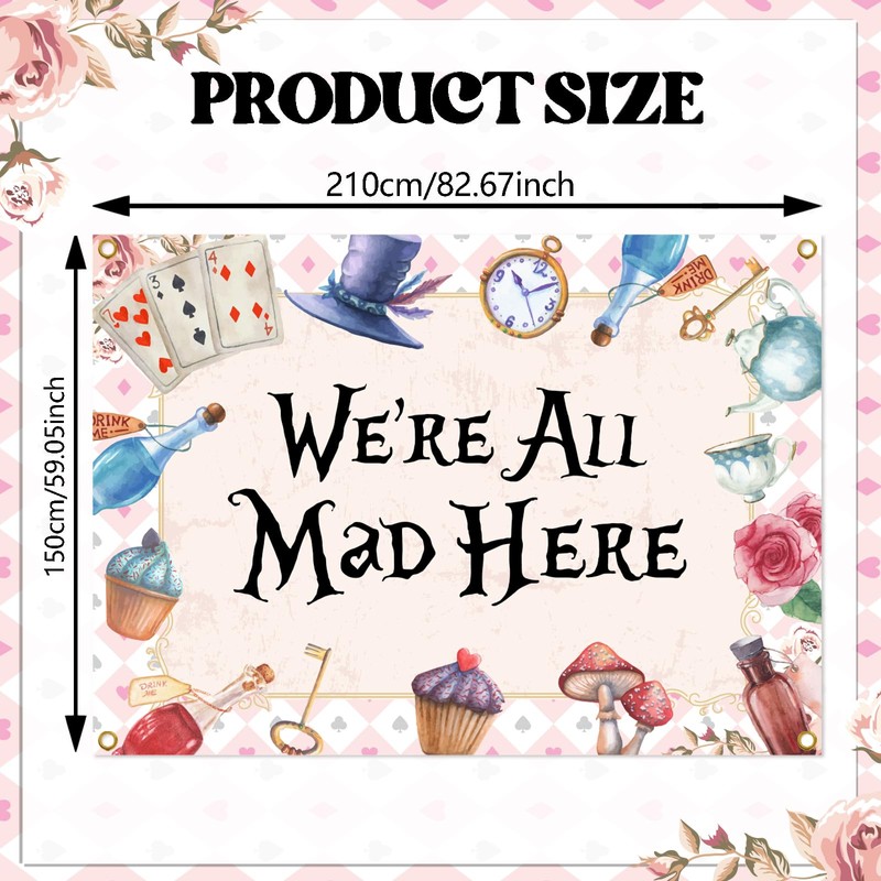 We’re All Mad Here Backdrop - Afternoon Tea Party Decor,