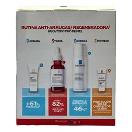La Roche-Posay Rutina Anti-ArrugasRegeneradora Para Todo Tipo De Piel, Suero Retinol B3 30ml, Mini Suero Hyalu B5 3ml, Mini Anthelios Age Correct...  