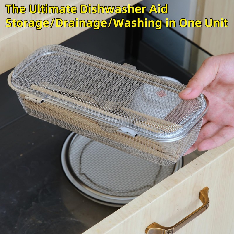 Dishwasher Basket, Basket for Dishwasher, Stainless Steel Dishwasher Silverware Basket,