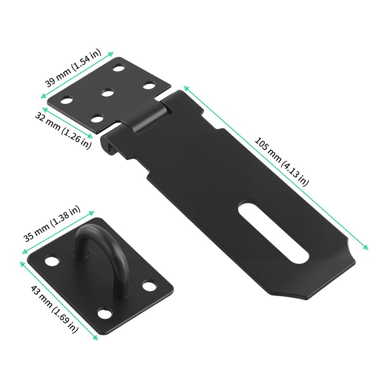 FUNSUEI Pack of 6 Padlock Hasp, Lock Bolt Stainless Steel