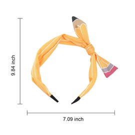 Back to School Headband for Women Yellow Headbands Pencil Hair Bands Hair Wear Cute Hair Accessories for Teacher Costume Bow Headband Hair School Girls First Day of School Outfit Headband 1Pcs