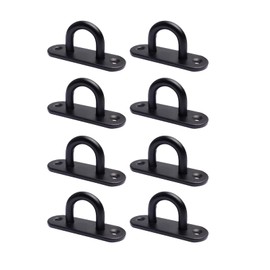 DmDoyy Pack of 8 Stainless Steel Eye Plates, 45 mm Eye Plate, Stainless Steel for Hanging Plants, Eye Plate for Hanging Plants, Black