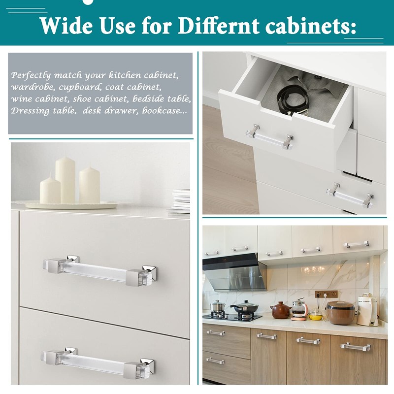 Orger Acrylic Cabinet Handles 5 Pack Modern Cabinet Hardware Drawer