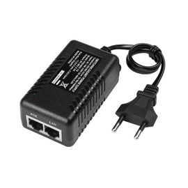 REVODATA 48V Gigabit PoE Injector, PoE 48V/0.5A Output with EU Cable, IEEE 802.3af/at Passive PoE+ 10/100/1000Mbps, Distances up to 100M, Plug and Play PoE Adapter (POE4805-G)