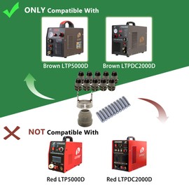 Lotos PCS22 Plasma Cutter Consumables Sets for Brown Color LTP5800D LTP5000D and Brown Color LTPDC2000D (22 Pieces)
