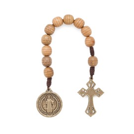 Intercession St Benedict Wood One Decade Rosary, 10mm Beads