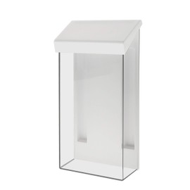 Outdoor Brochure Holder Holds 4" x 9" Graphic Rack Cards Wall Mount Box Includes Take One Sticker and Adhesive Strips Clear Acrylic with White Lid by Marketing Holders