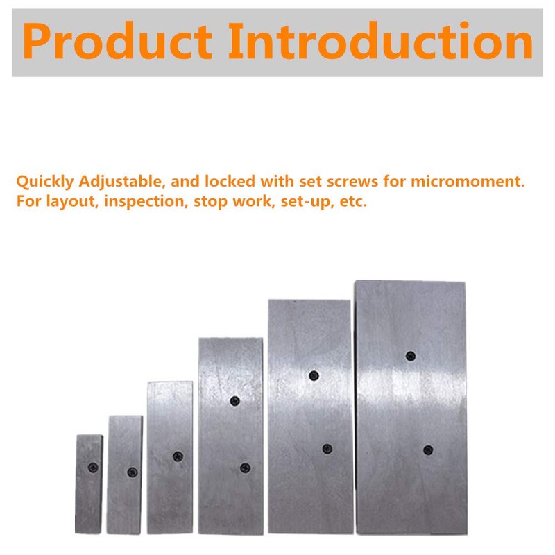 6 Pcs Adjustable Parallel Set 3/8" - 2-1/4" Hardened Steel