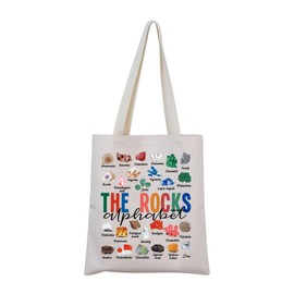 MNIGIU The Rocks Alphabet Tote Bag Rocks Lover Gift Geology Teacher Gift The Rocks Merch (The Rocks Tote Bag)
