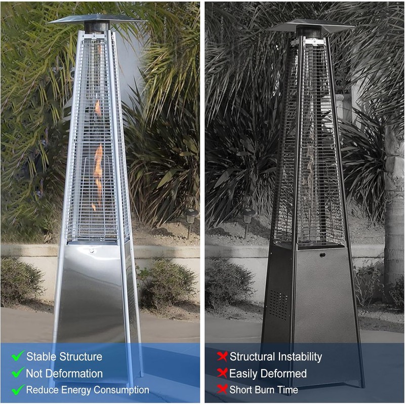 elysia Patio Heater Burning Net And Base 4-Sided Pyramid Heater