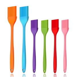 6 PCS CUALORK Silicone Basting Brush, Upgrade Pastry Brush,Heat Resistant Silicone Brushes, Premium Cooking Brush for Sauce Marinade Meat Glazing, Oil