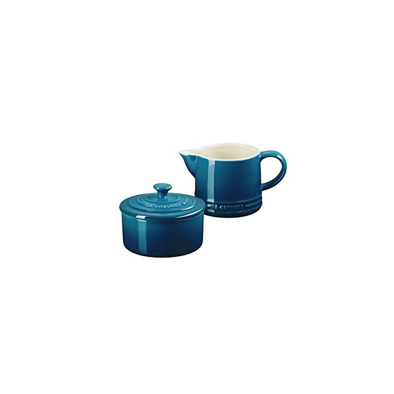 Le Creuset Stoneware Signature Cream & Sugar Set, Deep Teal