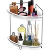 Simple Houseware 2-Tier Corner Bathroom Countertop Organizer, White