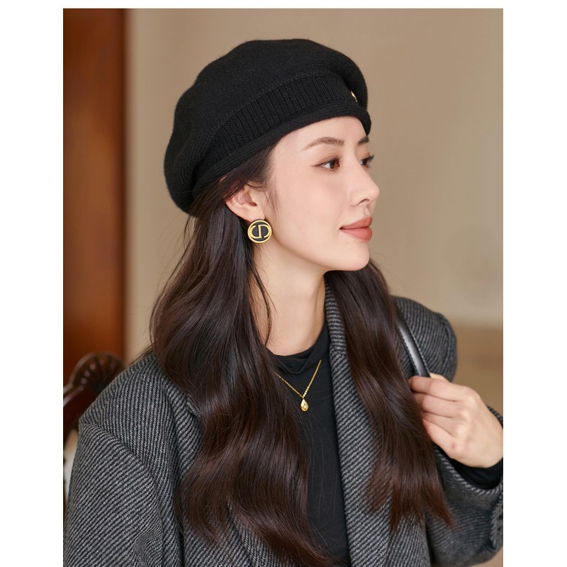 kanaelun Women's Hat, Beret, One Size, No Brim, Plain, Basic,