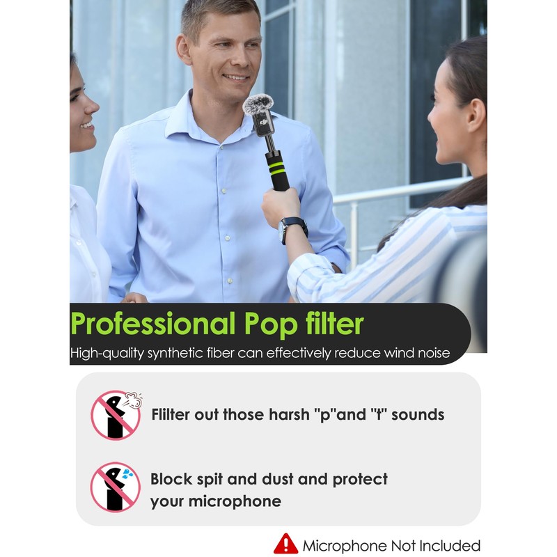 YOUSHARES Furry Pop Filter Compatible with DJI MIC 2/OSMO POCKET