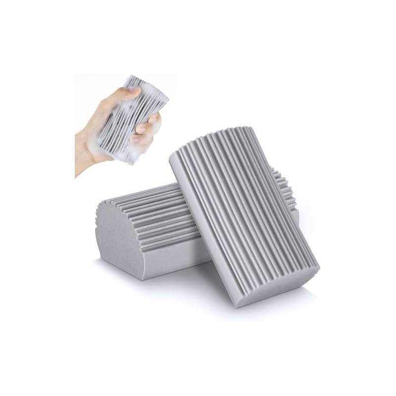 2-Pack Damp Dusting Sponge Duster – Reusable Cleaning Sponges with