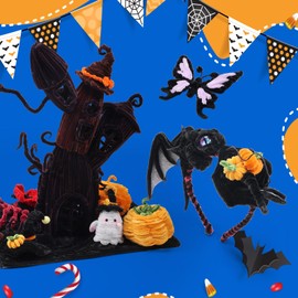 Caydo 400 Pieces Black Pipe Cleaners Craft Chenille Stems for Kids DIY Art and Craft Projects Halloween Decorations, 6mm x 12inch