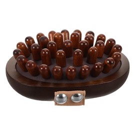 minkissy Handheld Meridian Massage Brush with Ergonomic Wood Design Acupoint Pressure Point Massager for Abdomen Legs Scalp Portable Reusable Spa Body Scrubber for Relaxation and Muscle