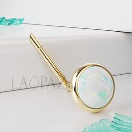 White Opal Nose Stud- 22 Gauge Tiny And Elegant 14k Gold Filled Nose Stud With White Opal-For Women And Man- Comes With Gift Packaging