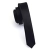 Gusleson 3.5cm Solid Skinny Necktie Silk Black Tie Slim Ties