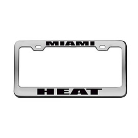Miami Heat Chrome License Plate Frame Tag Black