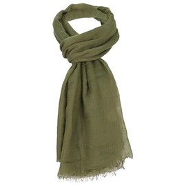 Malito - Women's Viscose Fashion Scarf - Lightweight Scarf Plain Colours - Thin Neckerchief - Soft and Breathable S604, olive