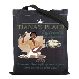 ENSIANTH Princess the Frog Inspired Gift Tiana's Place Tote Bag Princess Tianas Place Menu Lover Handle Bag (Tiana B bag CA)
