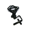 NYFASHION101 3D Praying Hands and Crucifix Cross Pendant Wood Rosary