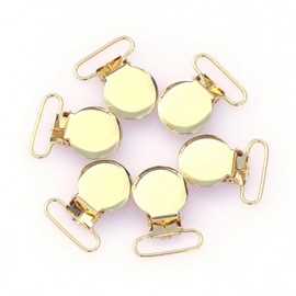 25mm 1" Suspender Pacifier Clips Sutoyuen Baby Pacifier Clips for DIY Making Dummy Pacifier Holders Bib Clips Toy Holder Gold Color (20Pcs Gold)