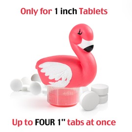 Doli Yearning 1 inch Mini Pool Chlorine Floater Fits 1" Tablets Mini Floating Pool Dispenser for Pools, Hot Tub Flamingo