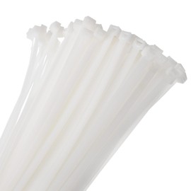 sourcing map 50pcs 700mm/28 176 Lbs Cable Zip Ties Self-Locking Extra Long Nylon Cable Tie Wraps 10mm for Cord Management, White
