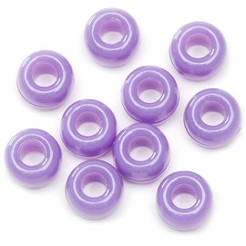 Darice Opaque Purple Pony Beads – Great Craft Projects for All Ages – Bead Jewelry, Ornaments, Key Chains, Hair Beading – Round Plastic Bead With Center Hole, 9mm Diameter, 720 Beads Per Bag