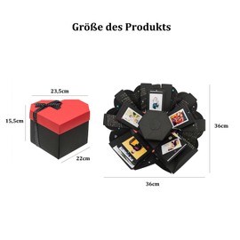 Donboly Surprise Box Creative Explosion Box DIY Gift Scrapbook and Photo Album Gift Box Birthday Gift Box (heart-shaped)