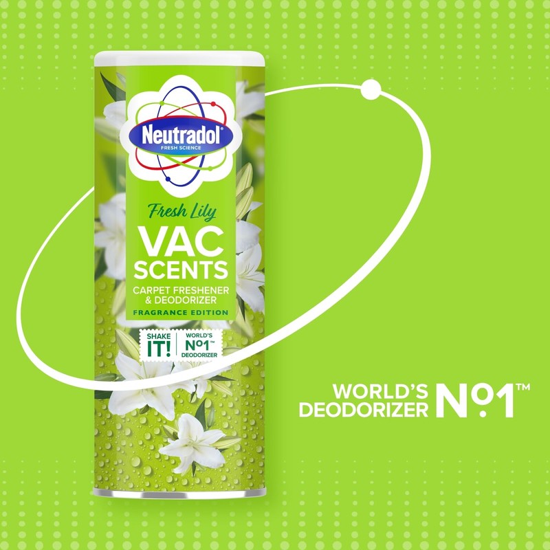 Neutradol Carpet Deodoriser, Vac Scents, Odour Neutraliser Powder for Carpets