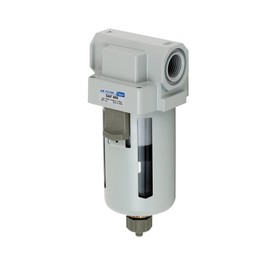 PneumaticPlus SAF400-N04B Compressed Air Particulate Filter 1/2" NPT, 10 Micron Element, Poly Bowl, Manual Drain, Bracket