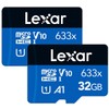 Lexar 32GB (2-Pack) High-Performance 633x micro SD Card w/ SD