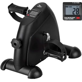 Mini Exercise Bike, Uten Under Desk Bike Pedal Exerciser, Peddler Exerciser, Portable Foot Cycle Arm & Leg Peddler Machine with LCD Screen Displays (Black)