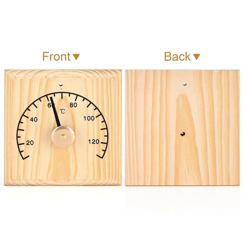 0~140℃ Wooden Thermometer Temperature Display for Sauna Room Wall Mounted