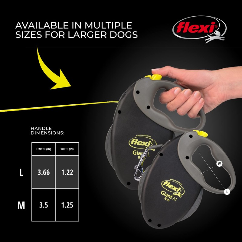 FLEXI Giant Tape Retractable Dog Leashes for Large Dogs Upto
