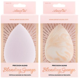 Glam Lux Beauty Amorus Blending Sponge Precision Blend (Tear Shaped) Makeup Blending Sponges, No Streak, Dry/Wet Use, Flawless Application Beauty Blender Sponge (2, Random, Blender)