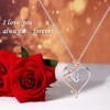 Pamkiid 925 Sterling Silver Rose Heart Pendant Necklace for Her