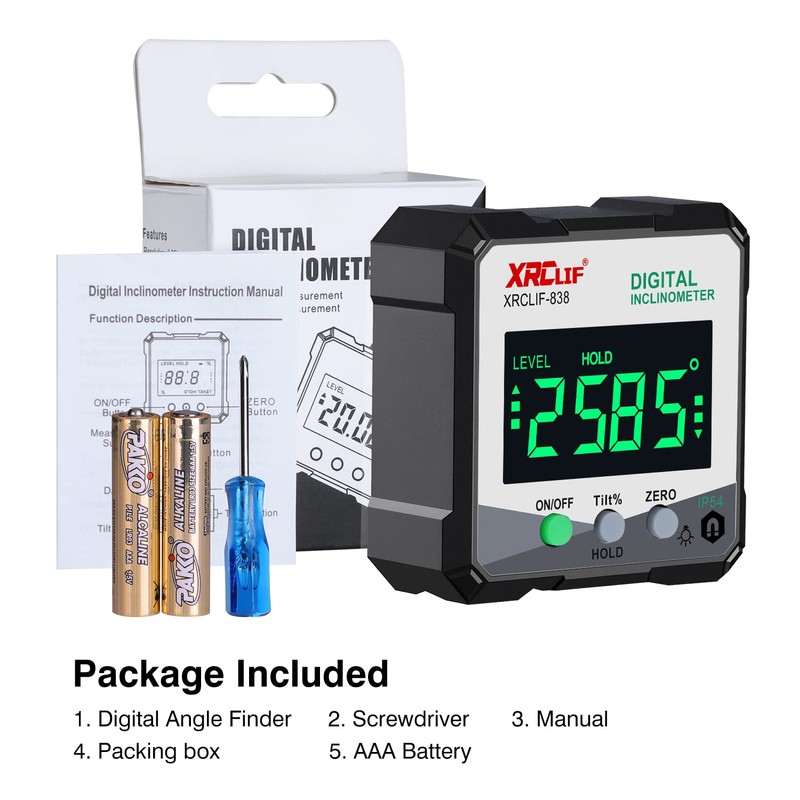 Digital Angle Meter, Magnetic Base Level Box Angle Finder Protractor